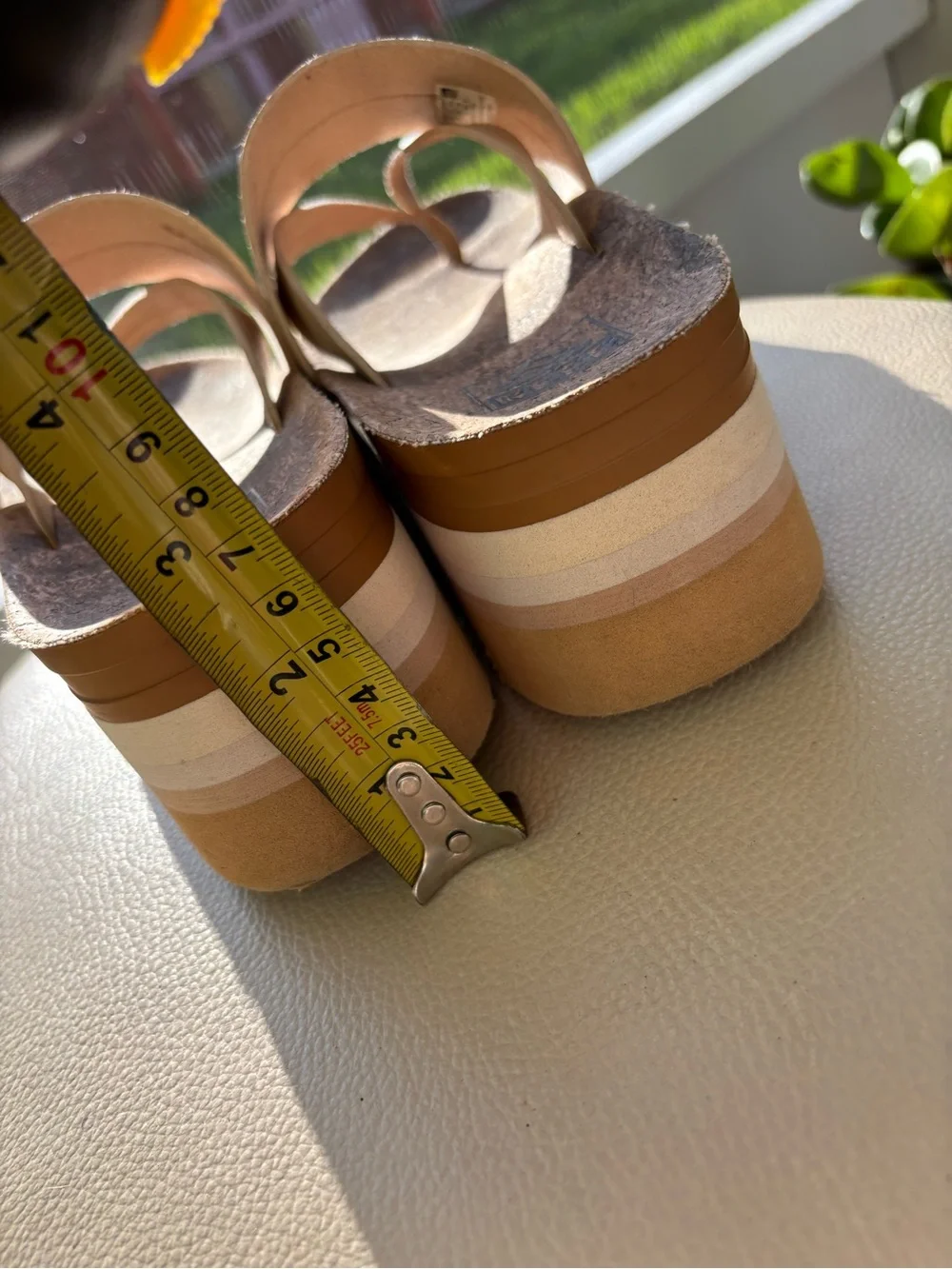 Reef Women's Neutral Beige Cork Platform Thong Sandals
